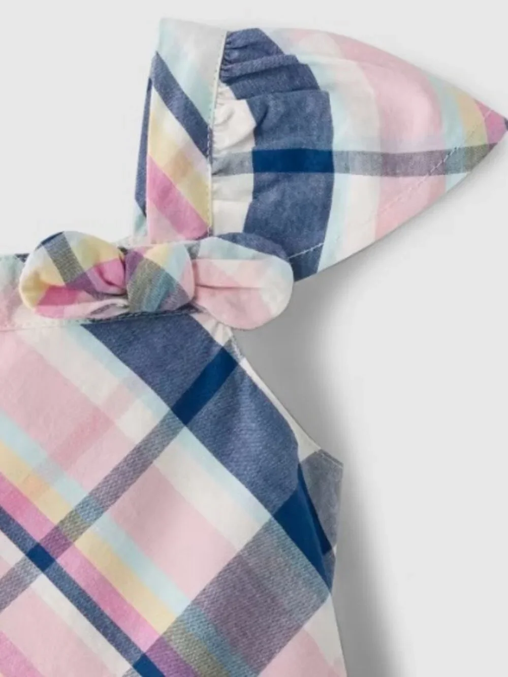 Gymboree Girls 5T Pink Blue Pastel Plaid Short Sleeve Spring Celebrations Dress